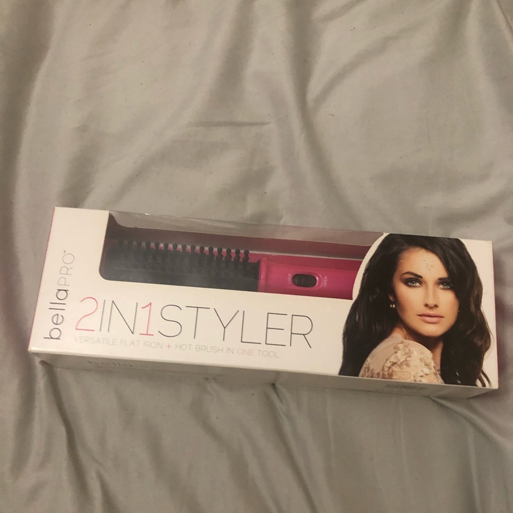 2 in 1 flat iron and hot brush in one